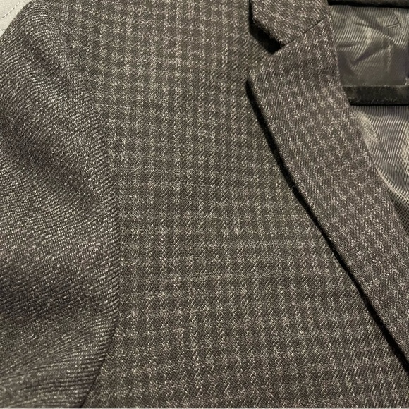 Express photographer fitted men’s wool blend fine plaid twill blazer EUC - Picture 5 of 13